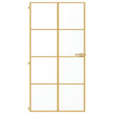 Vidaxl Porta interna stretta 102.5x201,5 cm in vetro indurito e oro in alluminio