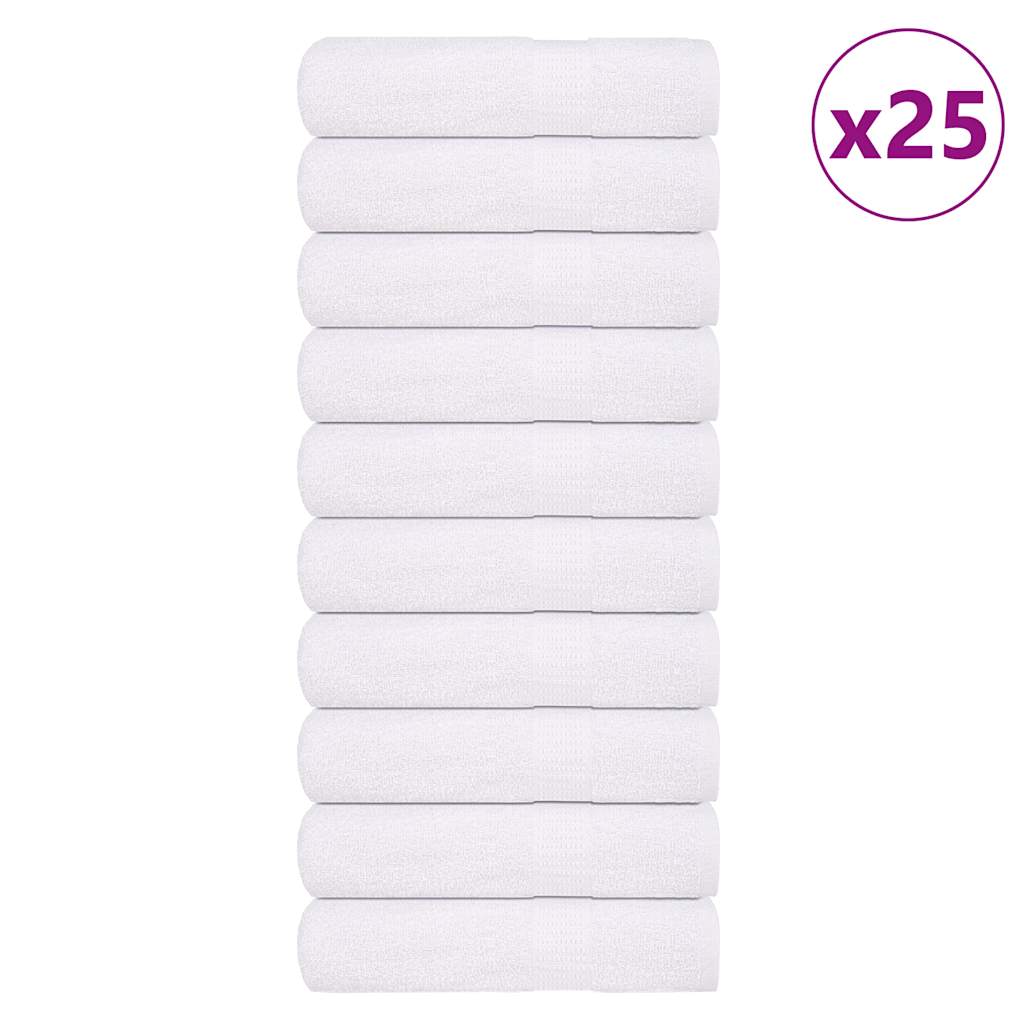 Serviettes de bain vidaxl 25 ST 100x150 cm 360 g m² 100% coton blanc