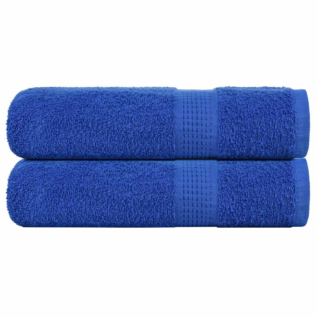 Serviettes de douche vidaxl 2 st 70x140 cm 360 g m² 100% coton bleu