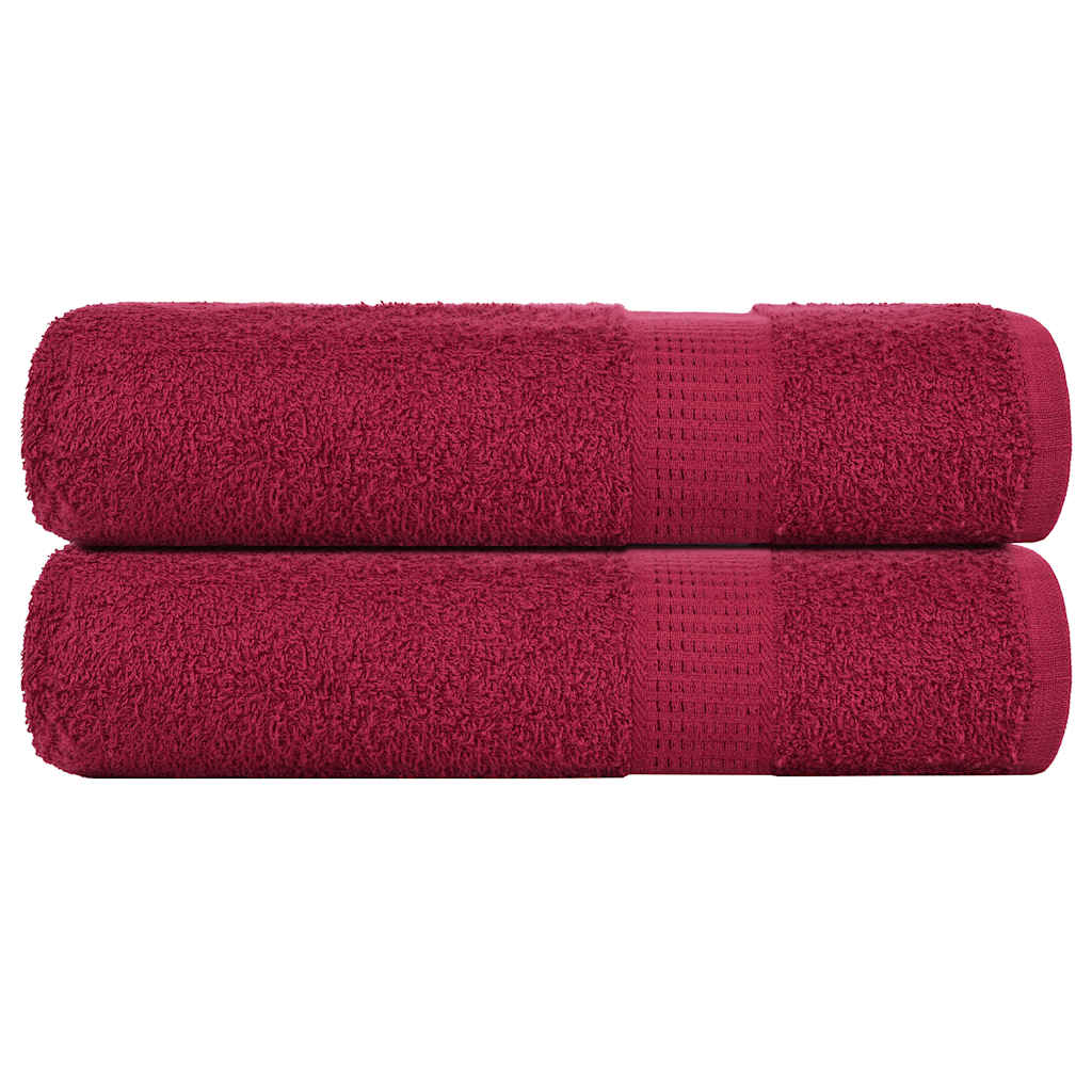 Serviettes de douche vidaxl 2 st 70x140cm 360g m² 100% coton rouge borgogne rouge