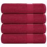 Vidaxl shower towels 4 st 70x140cm 360g m² 100% cotton burgundy red