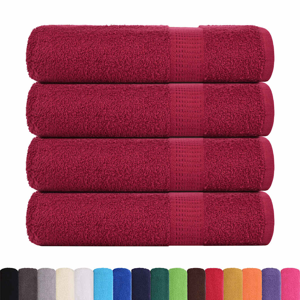 Vidaxl shower towels 4 st 70x140cm 360g m² 100% cotton burgundy red