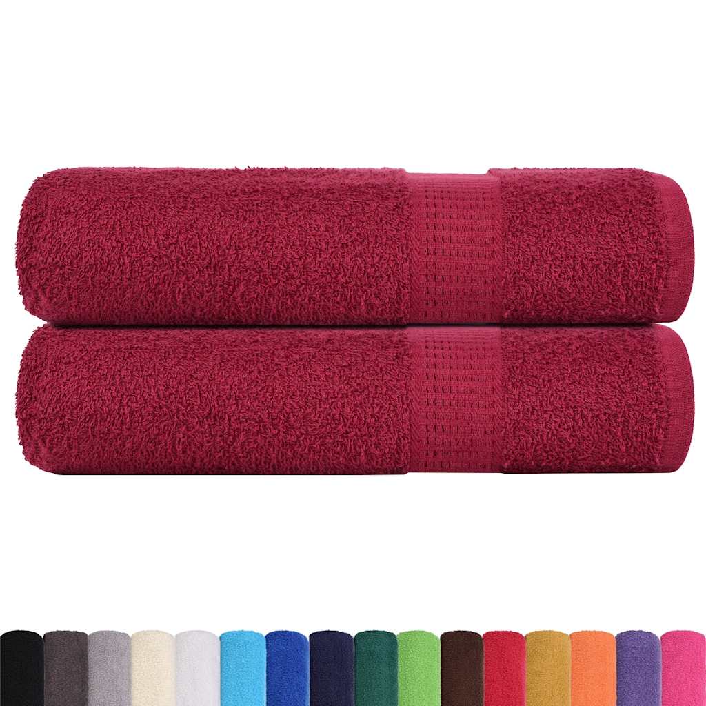 Vidaxl Bath ručníky 2 st 100x150 cm 360 g m² 100% bavlna Burgundská červená