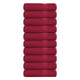 Vidaxl Bath towels 10 ST 100x150cm 360 g m² 100% cotton burgundy red