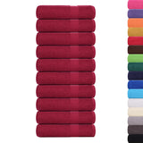 Vidaxl Bath towels 10 ST 100x150cm 360 g m² 100% cotton burgundy red