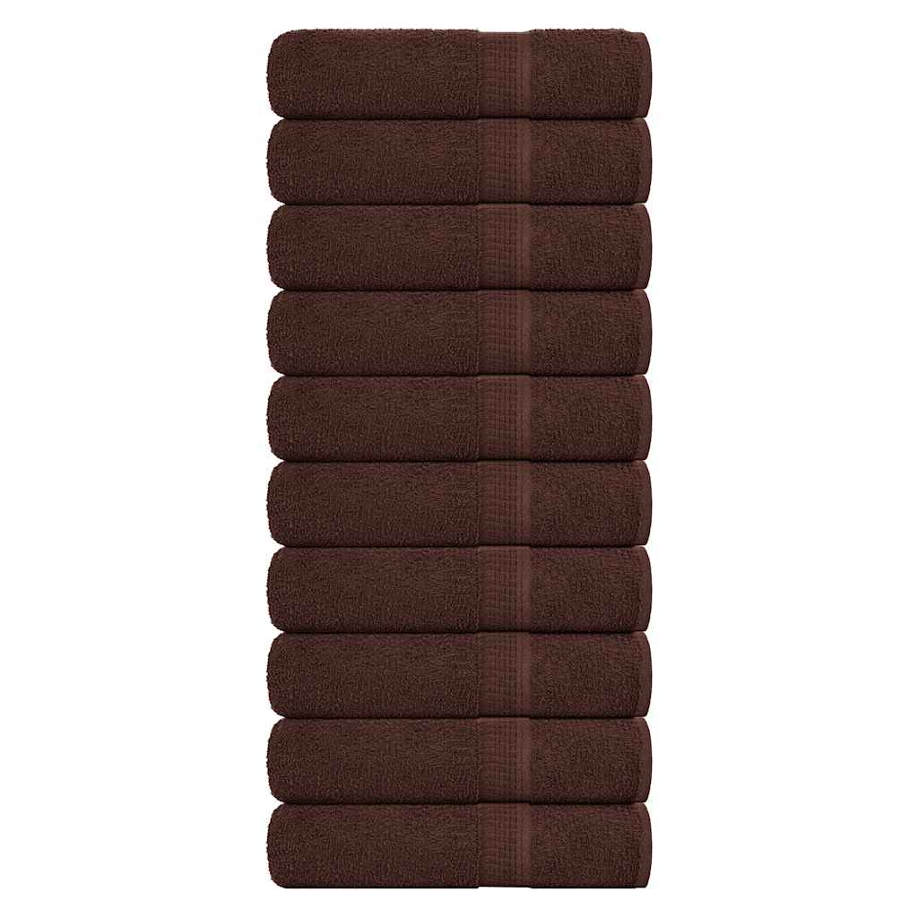 Vidaxl Bath towels 10 pcs 100x150 cm 360 g m² 100% cotton brown