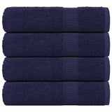 Vidaxl brusebad 4 st 70x140cm 360 g m² 100% bomulds Navy Blue