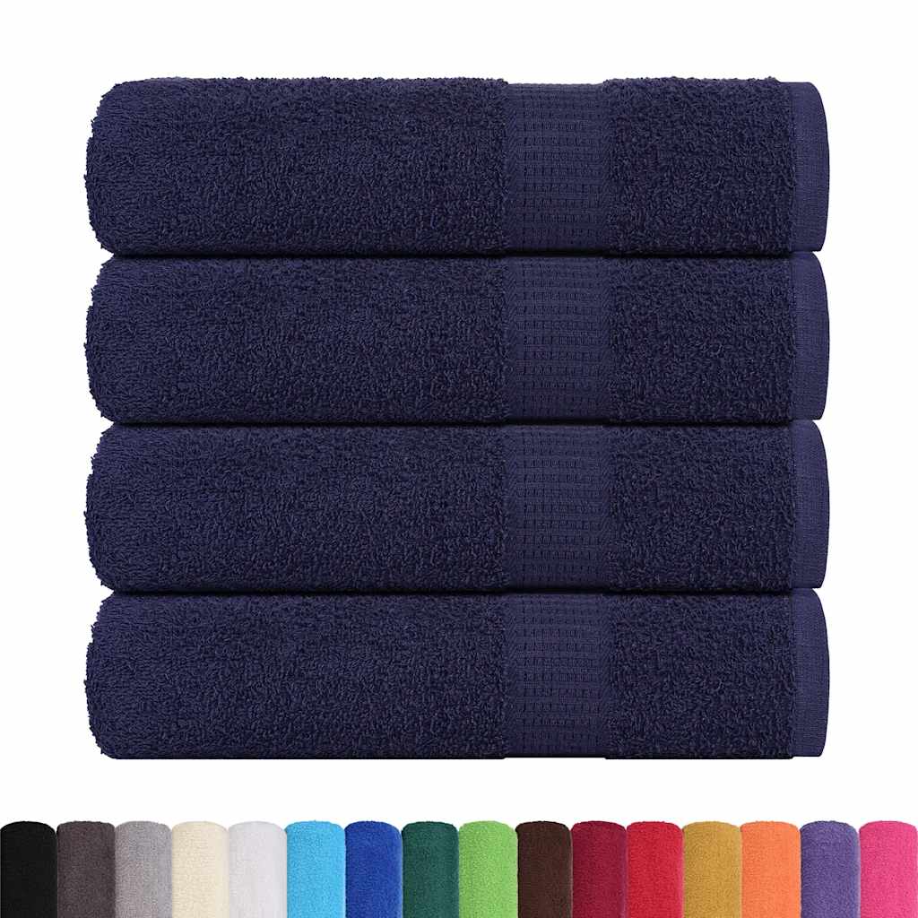 Vidaxl brusebad 4 st 70x140cm 360 g m² 100% bomulds Navy Blue