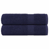 Asciugamani da bagno Vidaxl 2 ST 100x150 cm 360 g m² 100% cotone blu navy