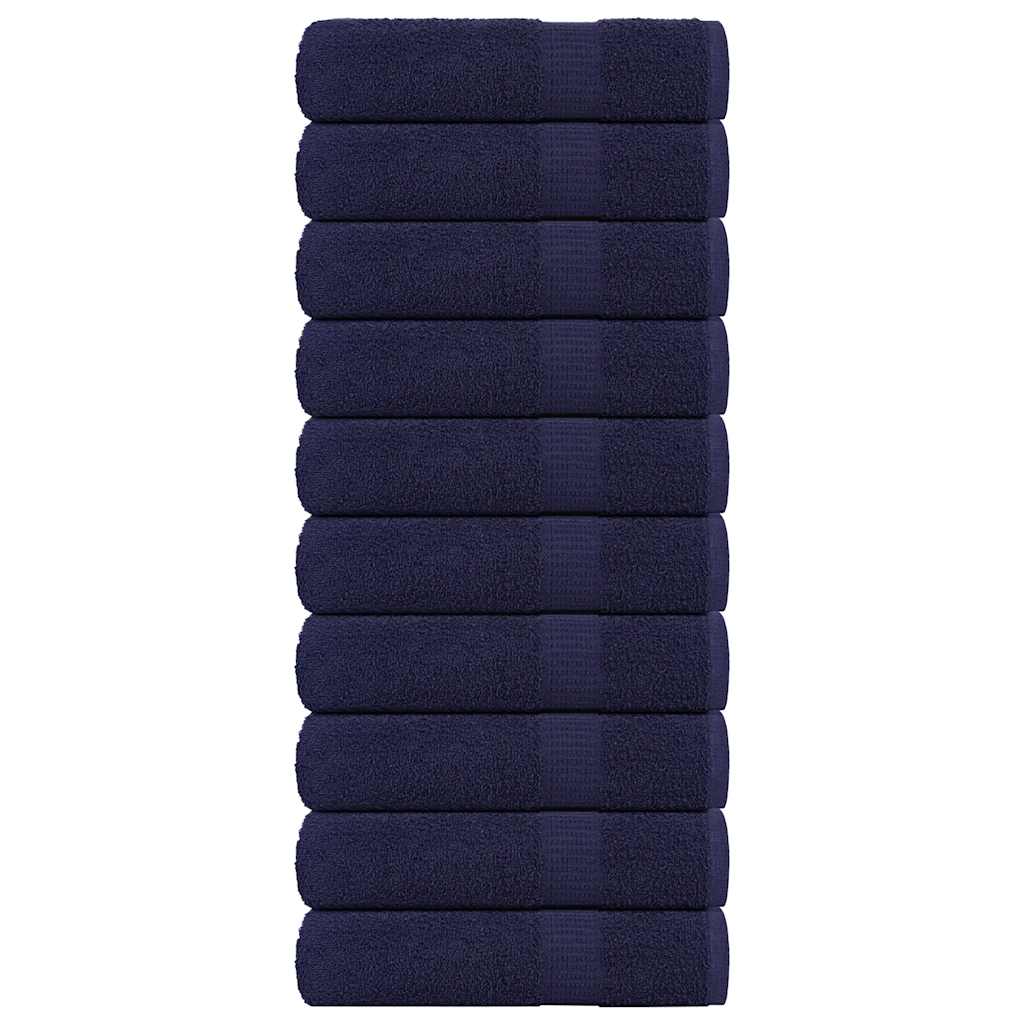 Serviettes de bain vidaxl 10 pc 100x150 cm 360 g m² 100% coton bleu marine