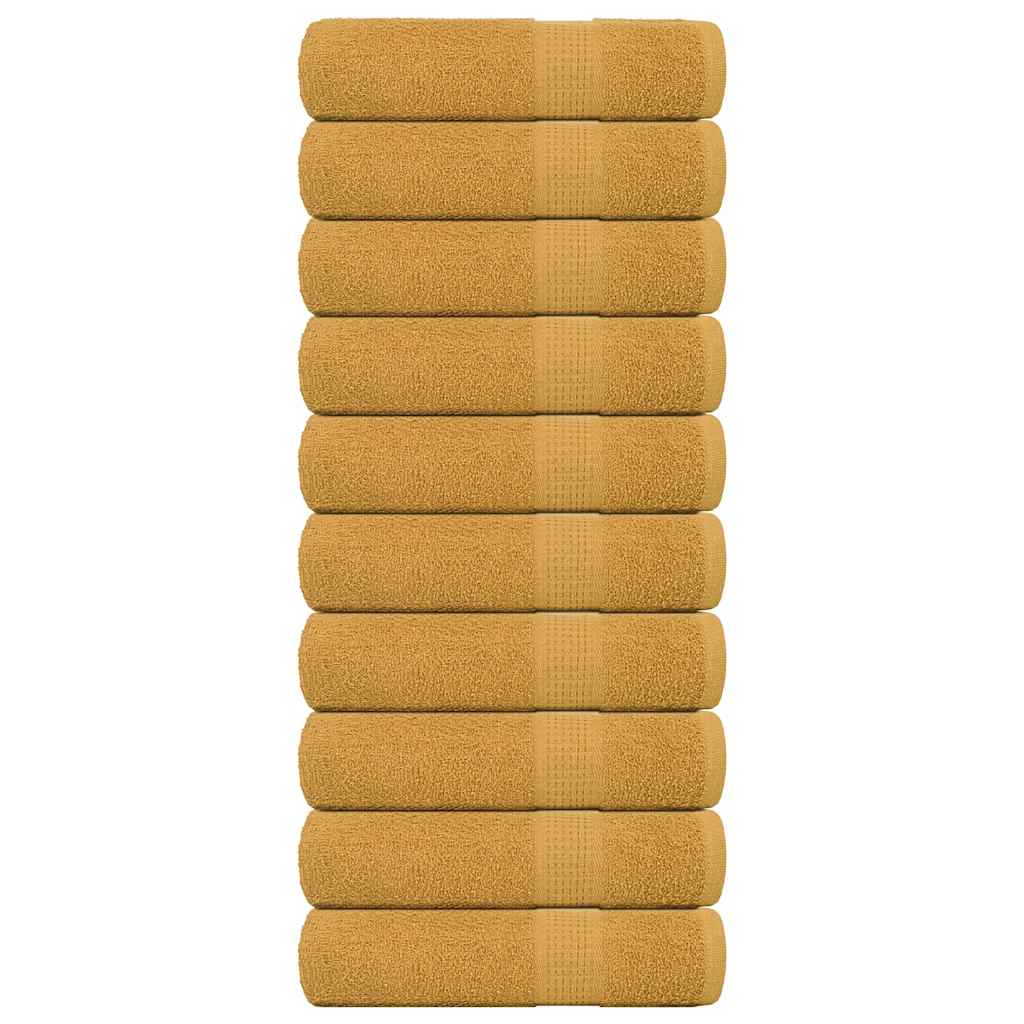 Vidaxl shower towels 10 st 70x140cm 360g m² 100% cotton gold colored