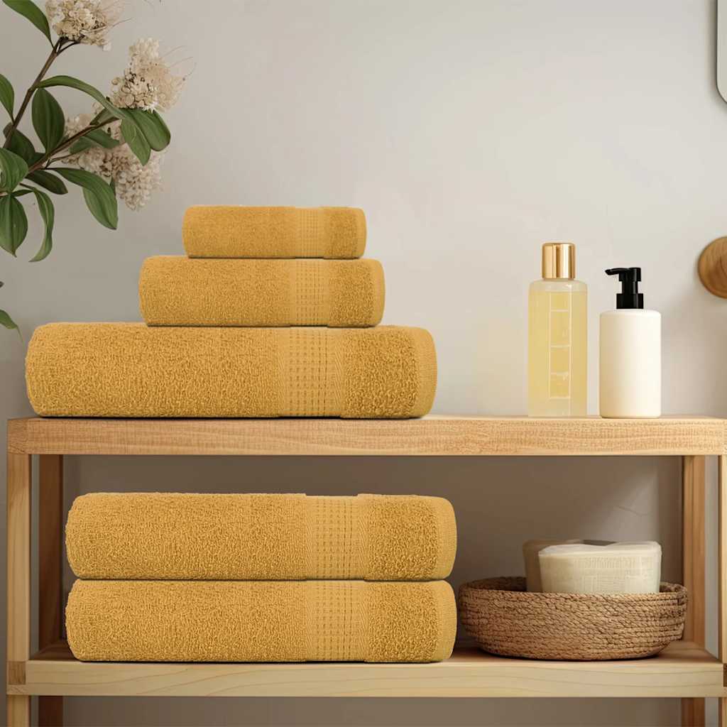 Vidaxl Bath towels 10 pcs 100x150 cm 360 g m² 100% cotton gold colored