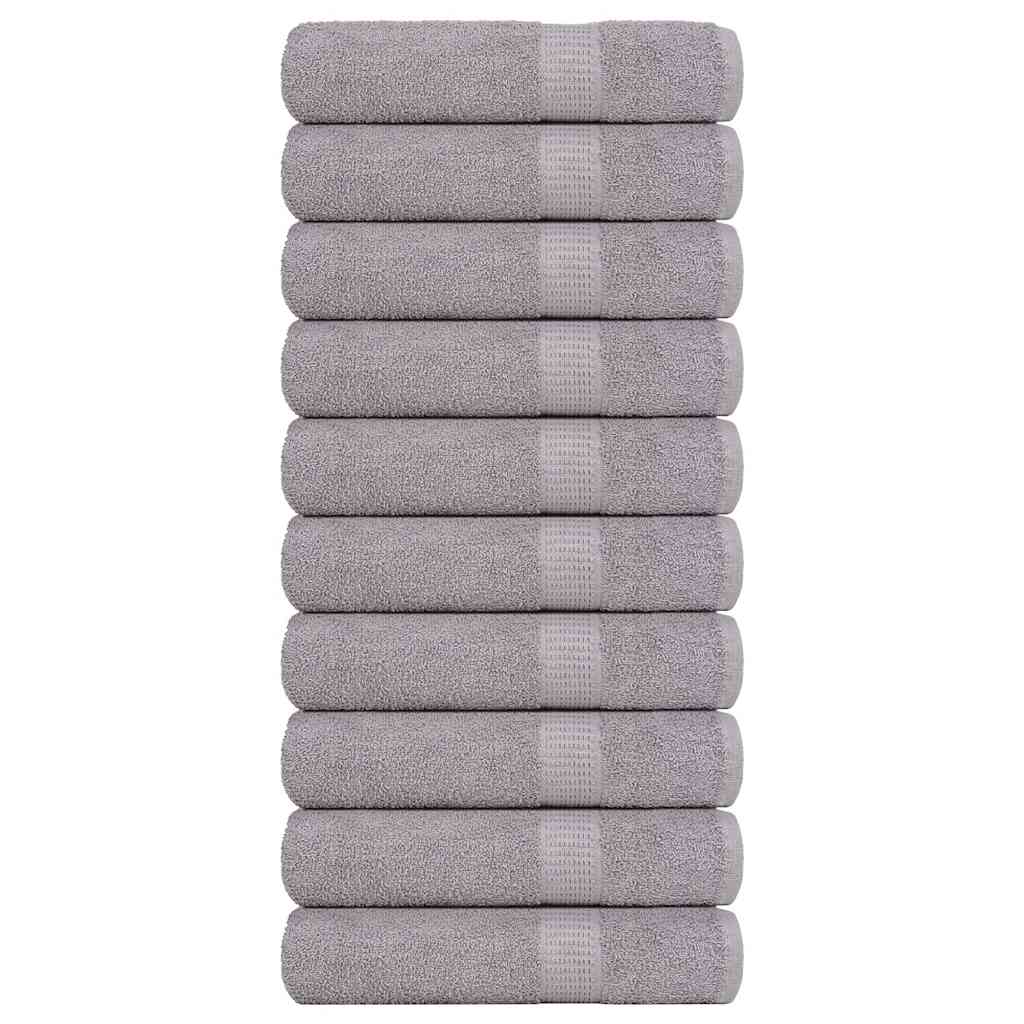 Toallas de ducha Vidaxl 10 st 70x140 cm 360 g m² 100% de algodón gris