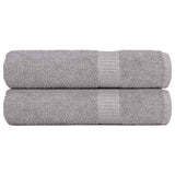 Serviettes de bain vidaxl 2 ST 100x150 cm 360 g m² 100% coton gris