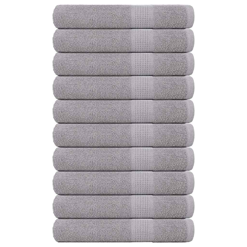 Asciugamani vidaxl 10 pezzi 100x200 cm 360 g m² 100% di cotone grigio