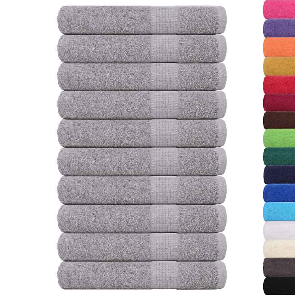 Vidaxl towels 10 pcs 100x200 cm 360 g m² 100% cotton gray