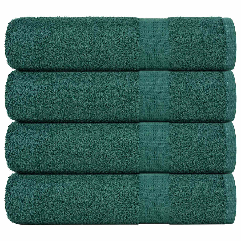 Asciugamani da bagno Vidaxl 4 St 100x150 cm 360 g m² 100% di cotone verde