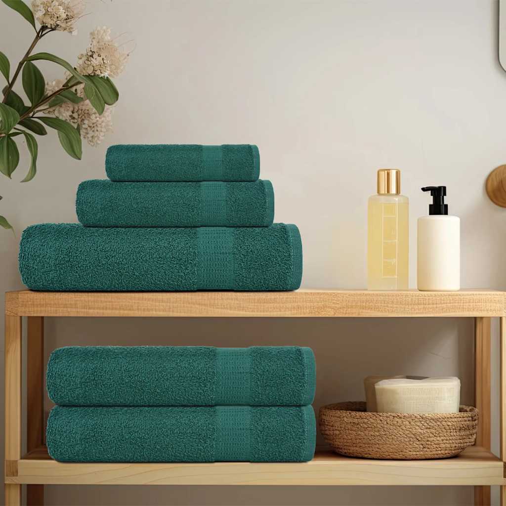 Asciugamani da bagno Vidaxl 4 St 100x150 cm 360 g m² 100% di cotone verde