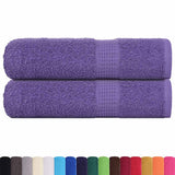 Serviettes de douche vidaxl 2 st 70x140 cm 360 g m² 100% coton violet