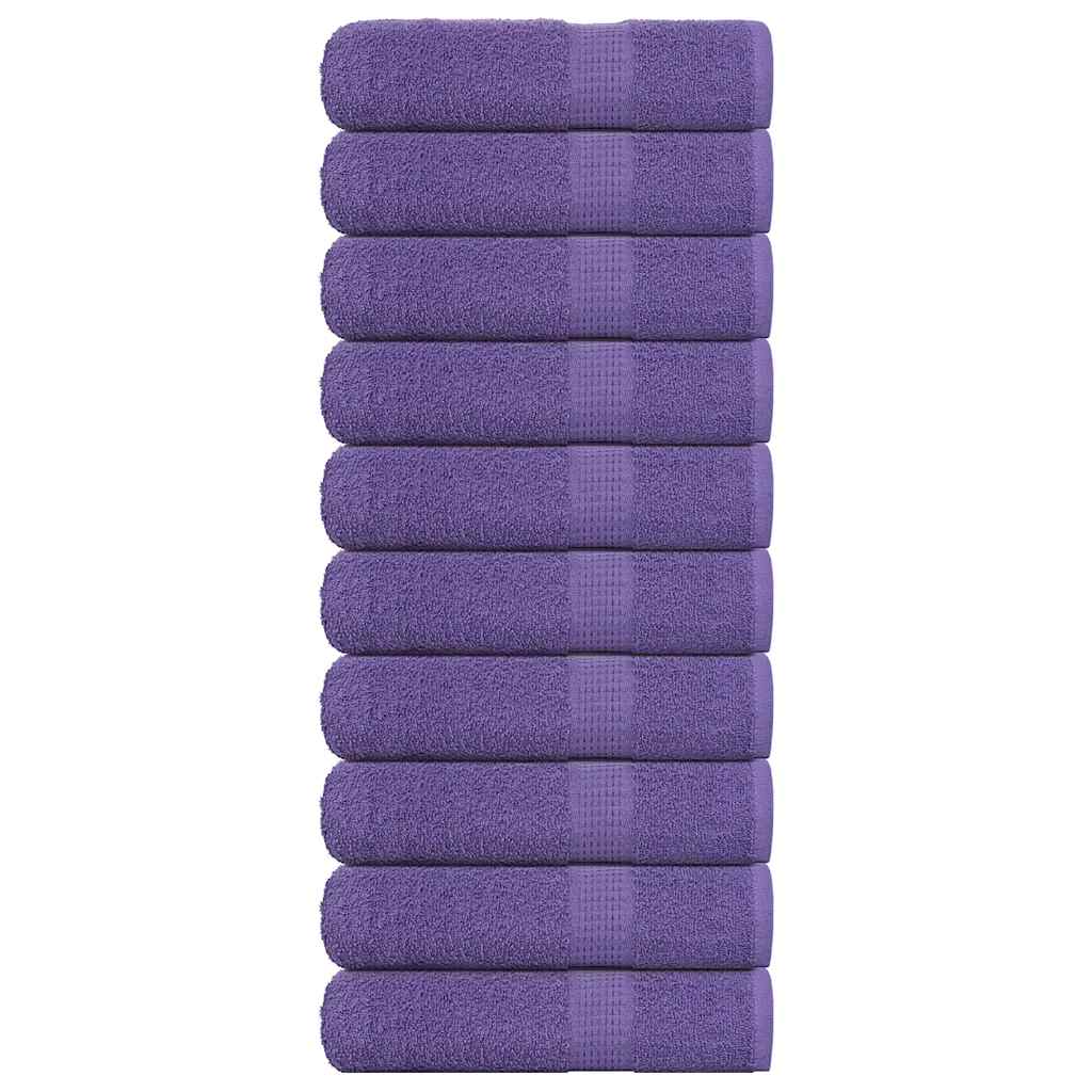 Toallas de ducha Vidaxl 10 st 70x140 cm 360 g m² 100% de algodón morado