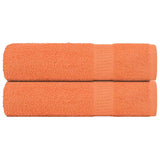 Serviettes de bain vidaxl 2 ST 100x150 cm 360 g m² 100% coton orange