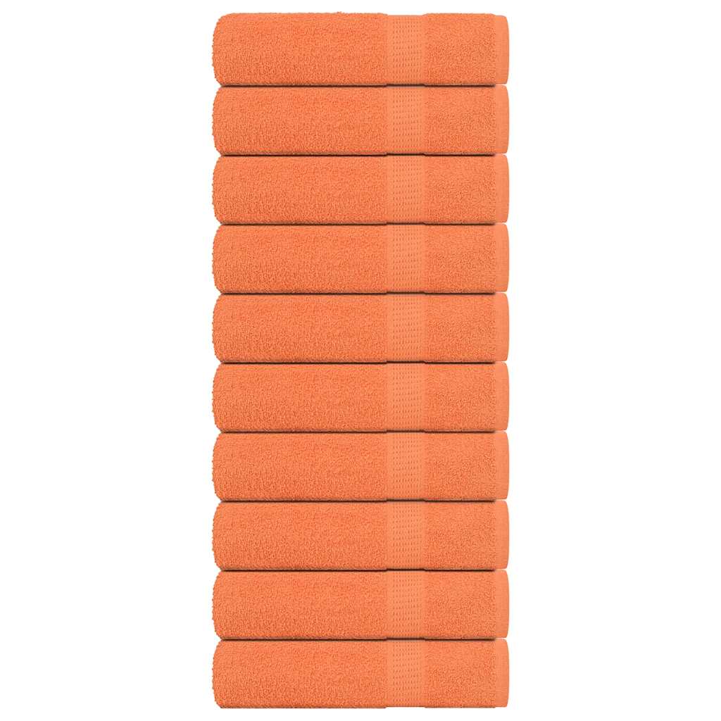 Serviettes de bain vidaxl 10 pc 100x150 cm 360 g m² 100% coton orange