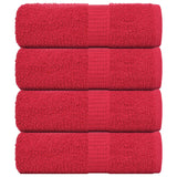 Vidaxl zeepdoekjes 4 st 30x30 cm 360 g m² 100% katoen rood