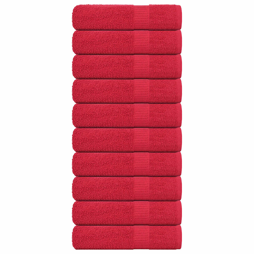 Vidaxl Asciugamani da bagno 10 ST 100x150 cm 360 g m² 100% di cotone rosso