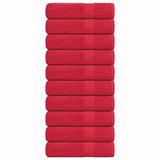 Serviettes de bain vidaxl 10 ST 100x150cm 360 g m² 100% de coton rouge