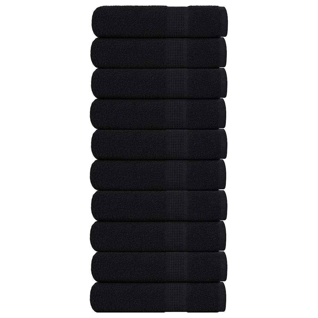 Vidaxl Bath towels 10 pcs 100x150 cm 360 g m² 100% cotton black