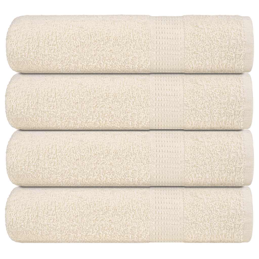 Asciugamani da bagno Vidaxl 4 pezzi 100x150 cm 360 g m² 100% crema di cotone, colorato