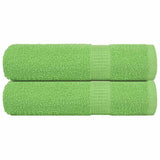 Toallas de baño Vidaxl 2 st 100x150 cm 360 g m² 100% de manzana de algodón verde