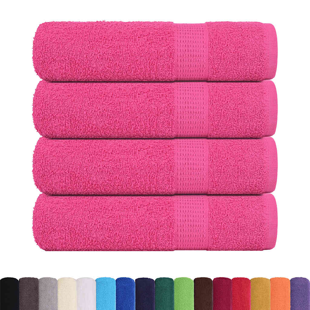 Vidaxl handdoeken 4 st 50x100 cm 360 g m² 100% katoen roze