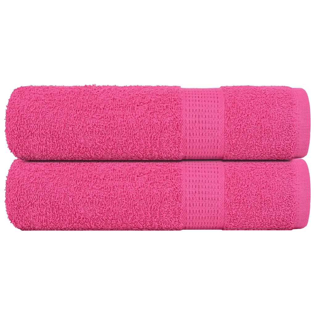 Asciugamani da bagno Vidaxl 2 St 100x150 cm 360 g m² 100% di cotone rosa