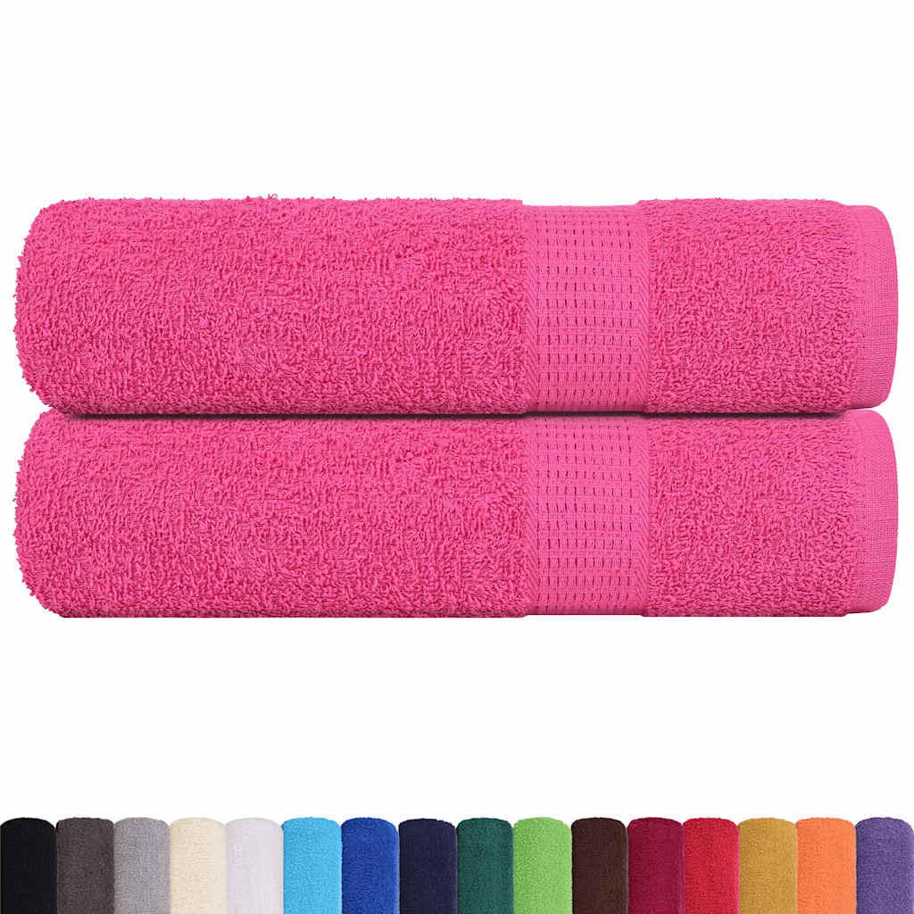 Asciugamani da bagno Vidaxl 2 St 100x150 cm 360 g m² 100% di cotone rosa