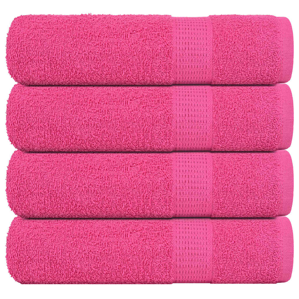 Toallas de baño Vidaxl 4 st 100x150 cm 360 g m² 100% rosa de algodón