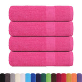 Serviettes de bain vidaxl 4 ST 100x150 cm 360 g m² 100% coton rose