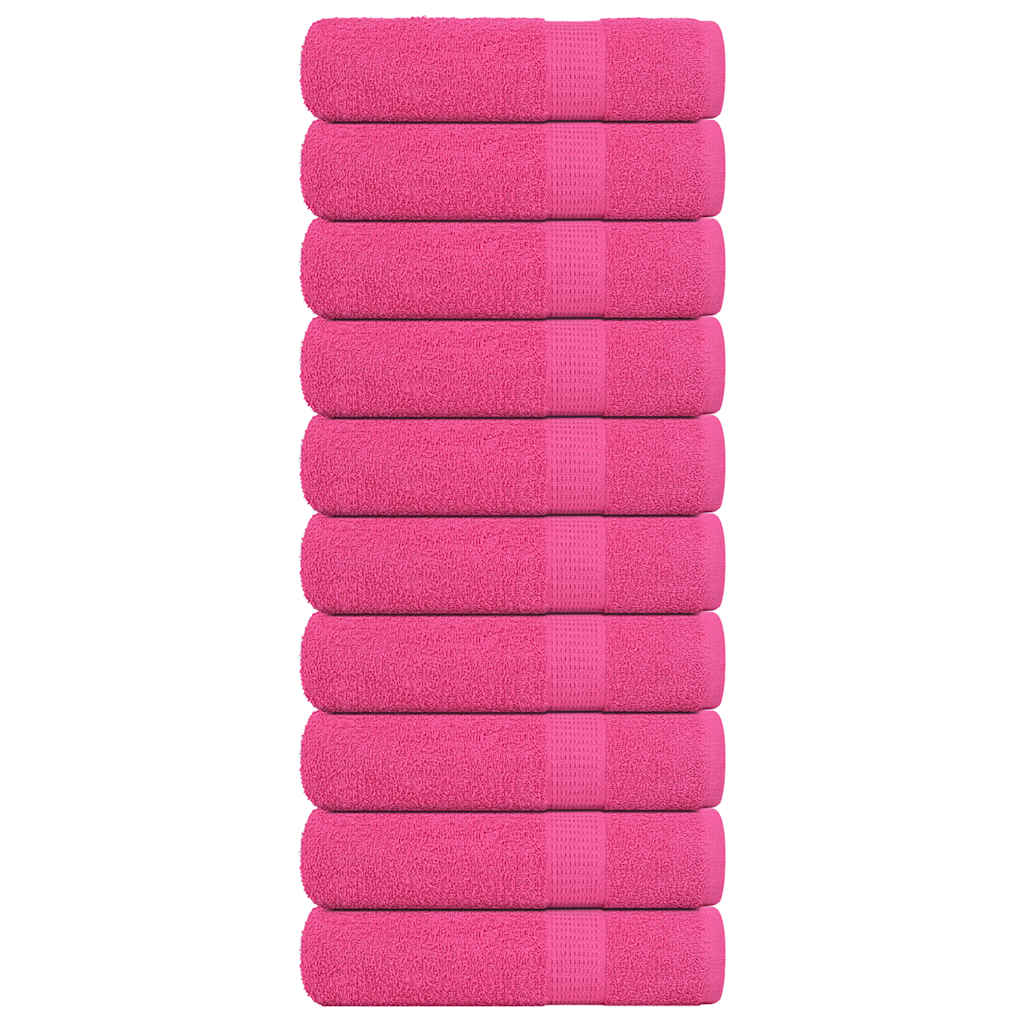 Asciugamani da bagno Vidaxl 10 pezzi 100x150 cm 360 g m² 100% di cotone rosa