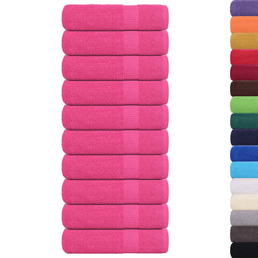 Vidaxl Bath towels 10 pcs 100x150 cm 360 g m² 100% cotton pink