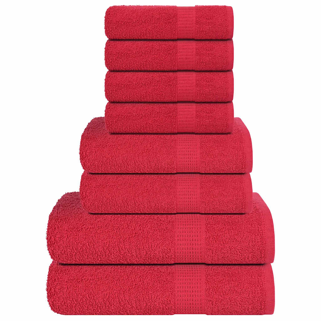 Vidaxl 8-delige handdoekenset 360 g m² 100% katoen rood