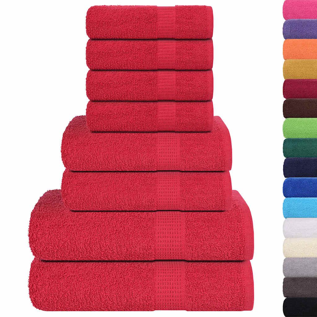 Vidaxl 8-delige handdoekenset 360 g m² 100% katoen rood