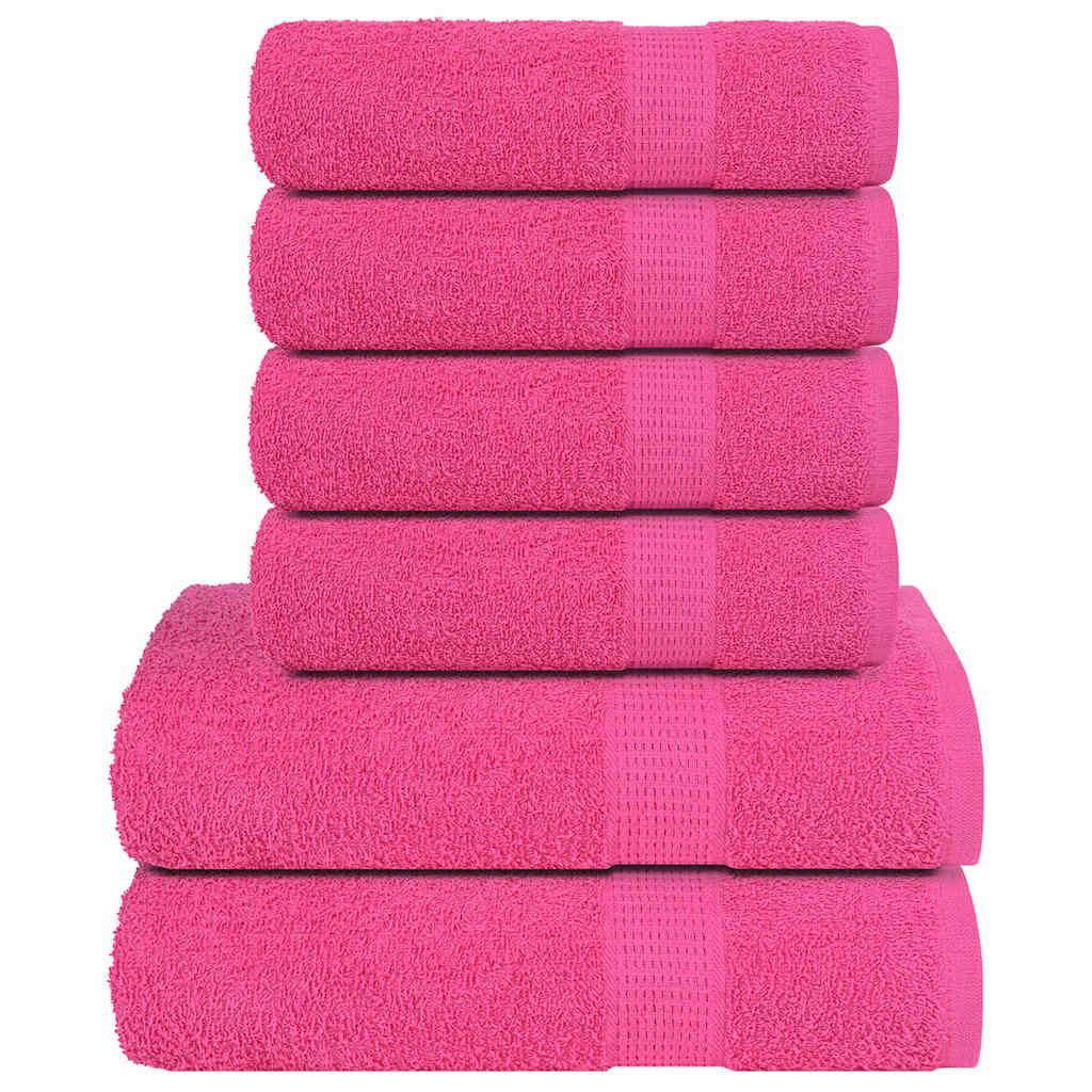 Ensemble de serviettes Vidaxl 12 pièces 360 g m² 100% de coton rose