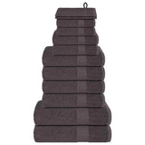 Ensemble de serviettes Vidaxl 12 pièces 360 g m² 100% coton de couleur anthracite