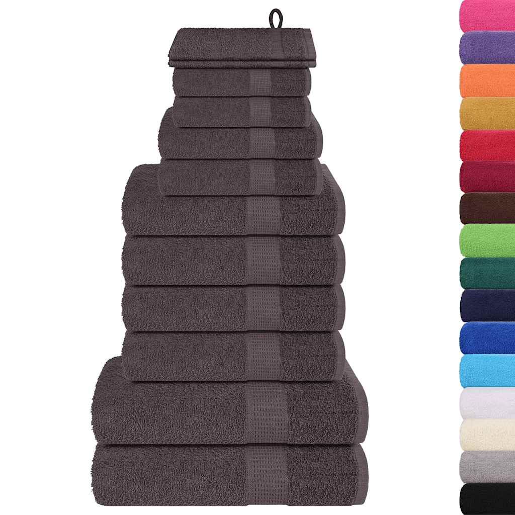 Ensemble de serviettes Vidaxl 12 pièces 360 g m² 100% coton de couleur anthracite