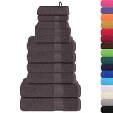 Ensemble de serviettes Vidaxl 12 pièces 360 g m² 100% coton de couleur anthracite