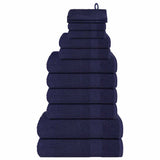 Vidaxl Set di asciugamani a 12 pezzi 360 g m² 100% blu navy cotone