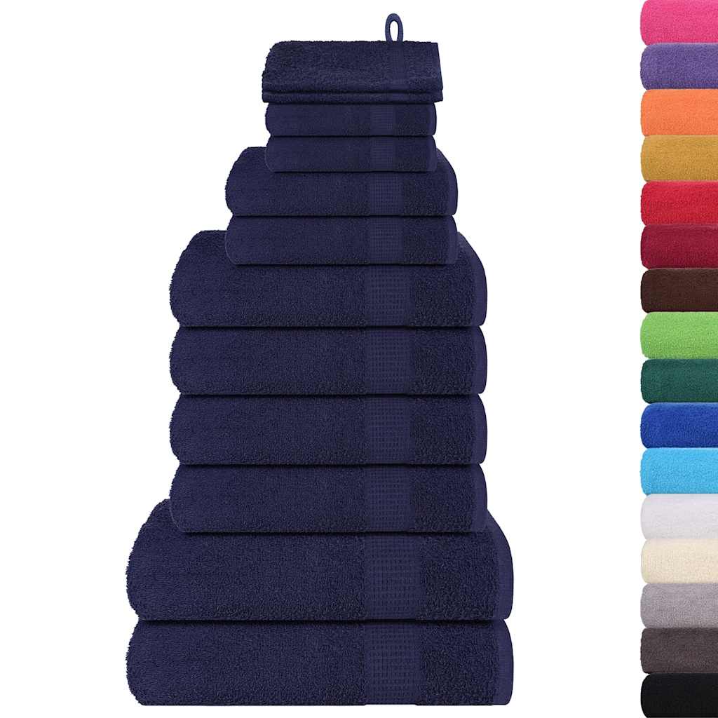 Vidaxl 12-piece towel set 360 g m² 100% cotton navy blue