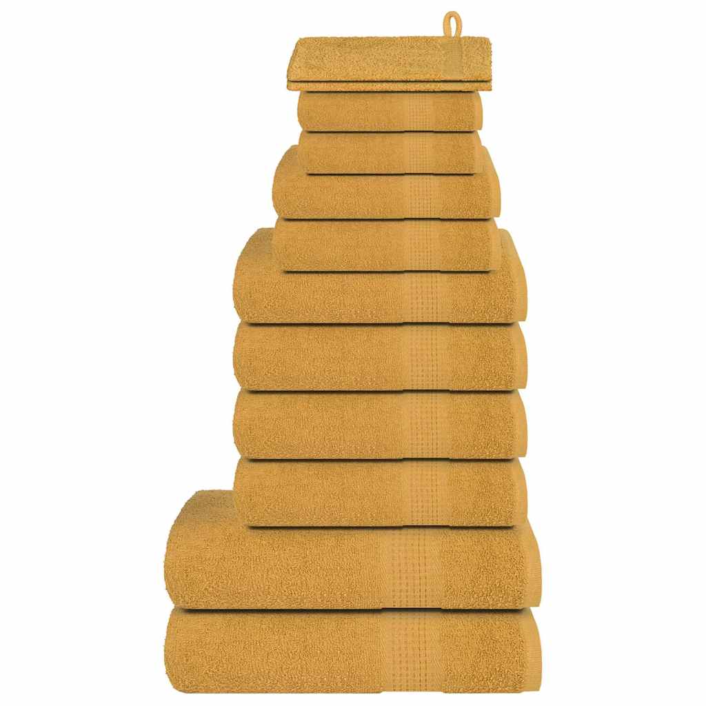 Vidaxl 12-piece towel set 360 g m² 100% cotton gold colored