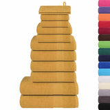 Vidaxl 12-piece towel set 360 g m² 100% cotton gold colored