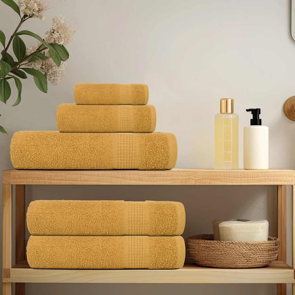 Vidaxl 12-piece towel set 360 g m² 100% cotton gold colored